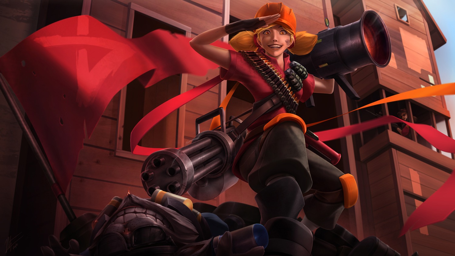 Vegacolors League Of Legends Team Fortress 2 Caitlyn Jinx Ziggs Cosplay